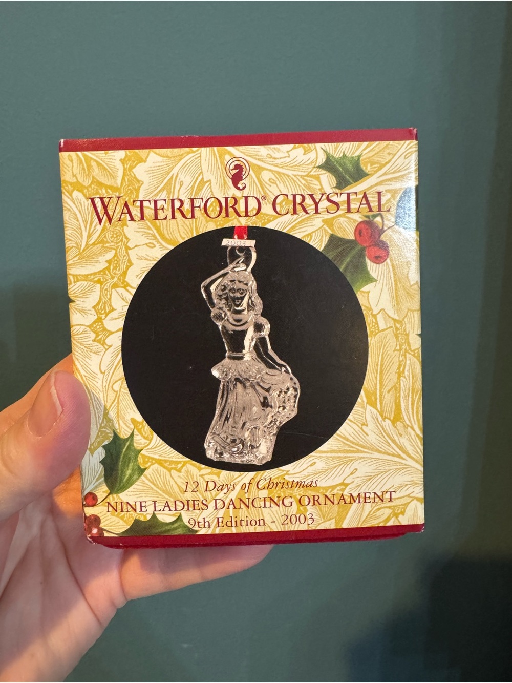 Vintage Waterford Crystal 12 Days of Christmas 9 Ladies Dancing Ornament - NWT